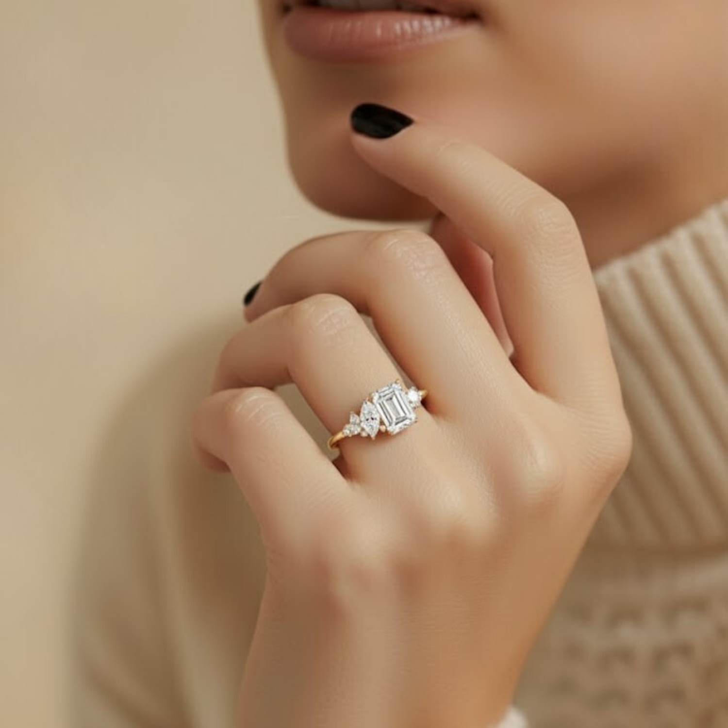 Toi et Moi Diamond Ring – 925 Silver Minimalist Bridal Jewelry