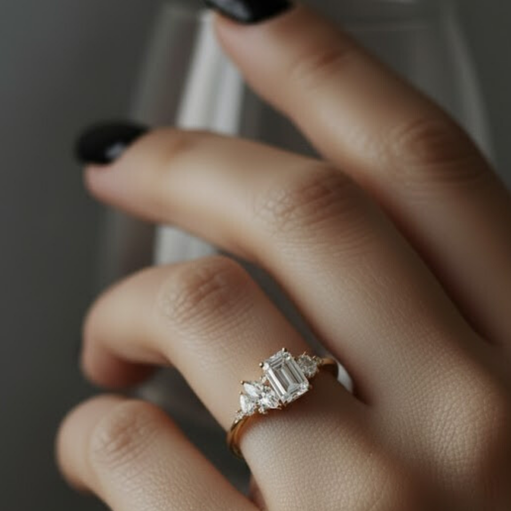 Toi et Moi Diamond Ring – 925 Silver Minimalist Bridal Jewelry