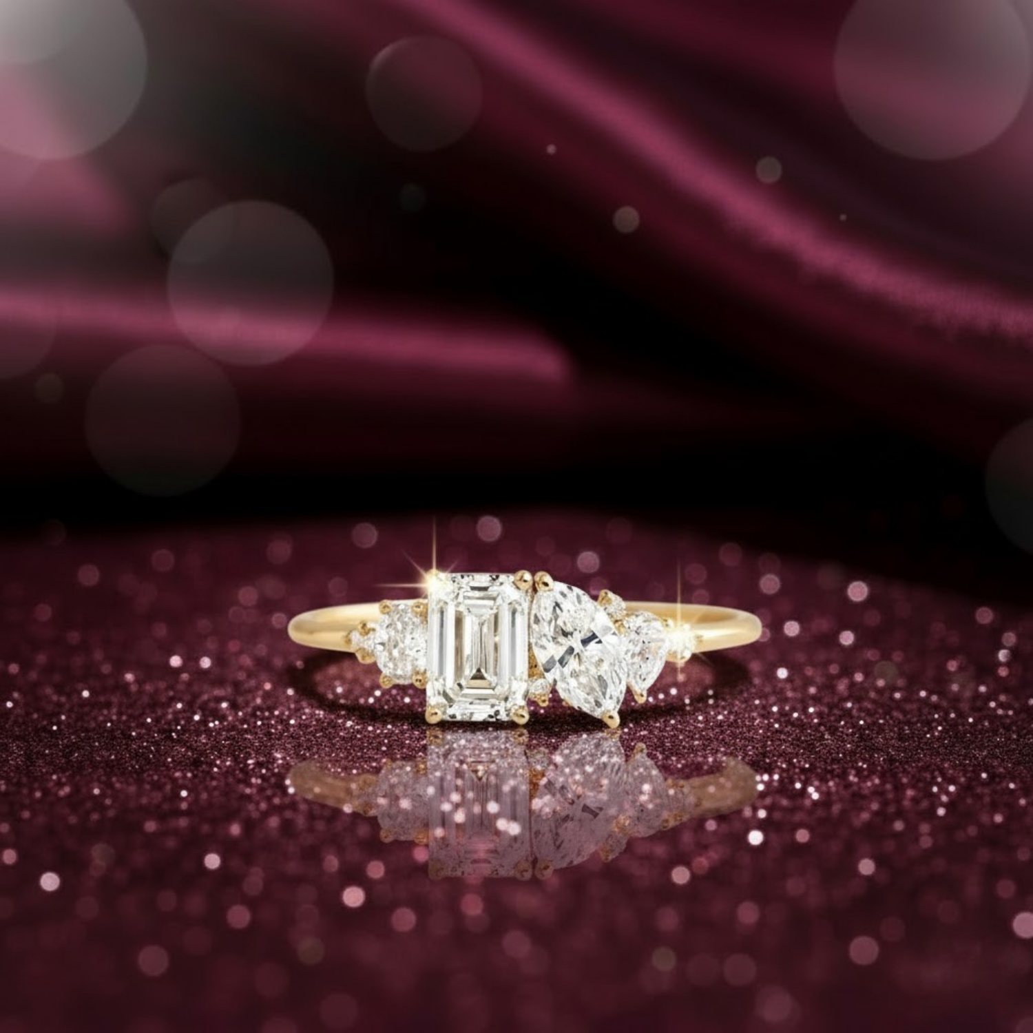 Toi et Moi Diamond Ring – 925 Silver Minimalist Bridal Jewelry