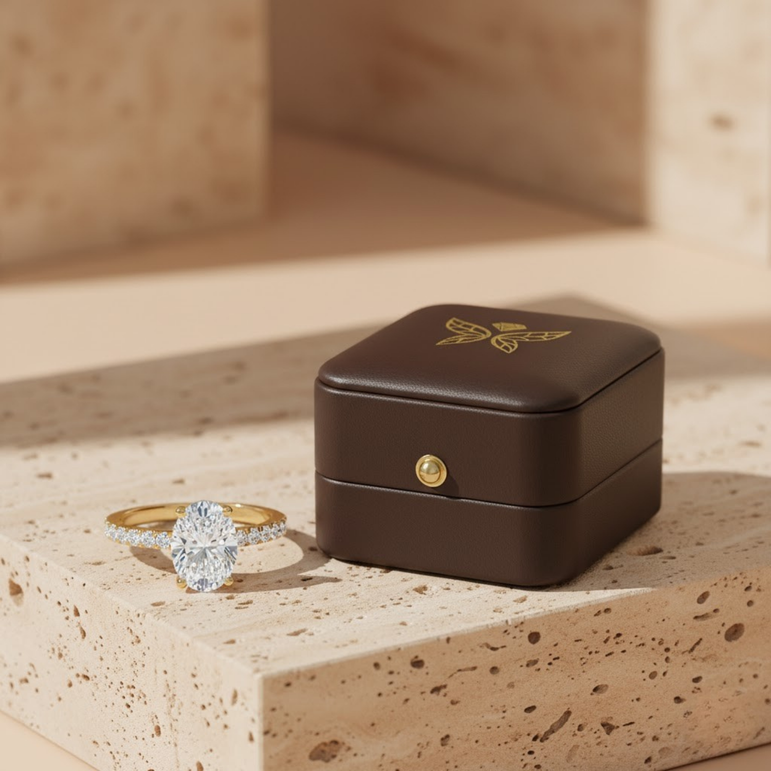 Oval Cut CVD Diamond Ring – 925 Silver