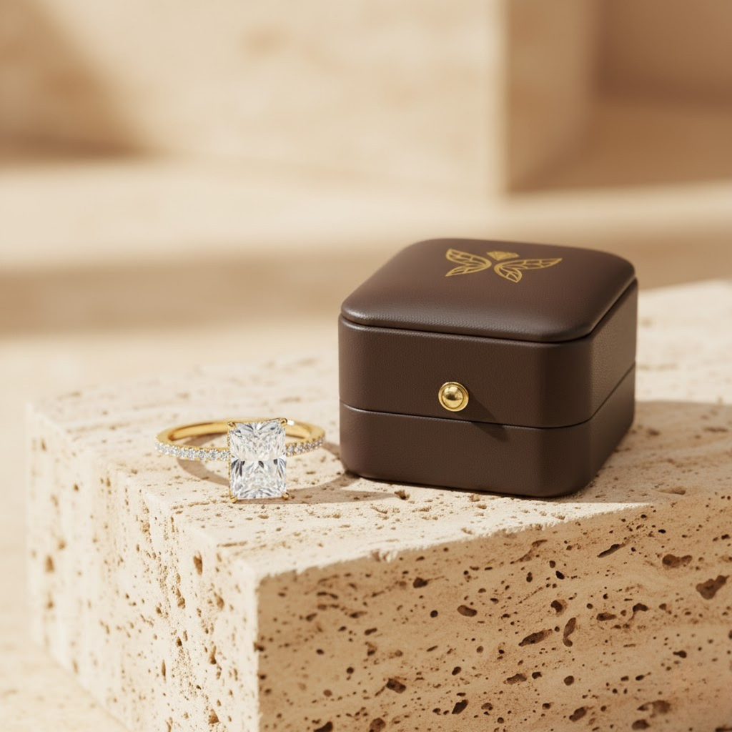 Radiant Cut CVD Diamond Ring – 925 Silver