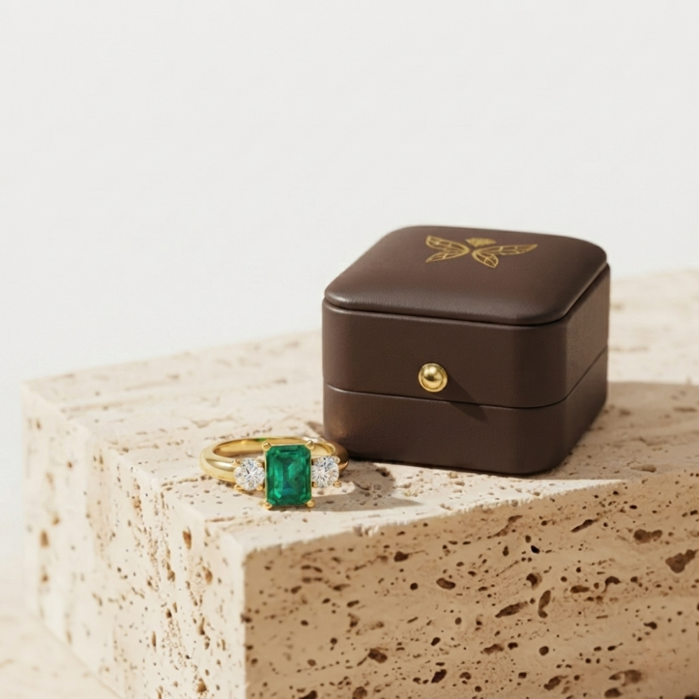 The Luminous Emerald-Cut Three-Stone Statement Ring