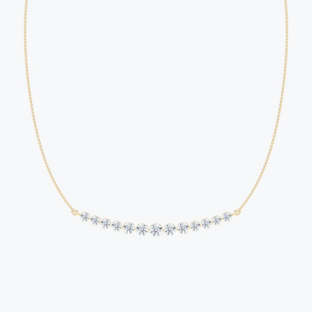 Dainty CVD Diamond Bar Necklace – 925 Silver
