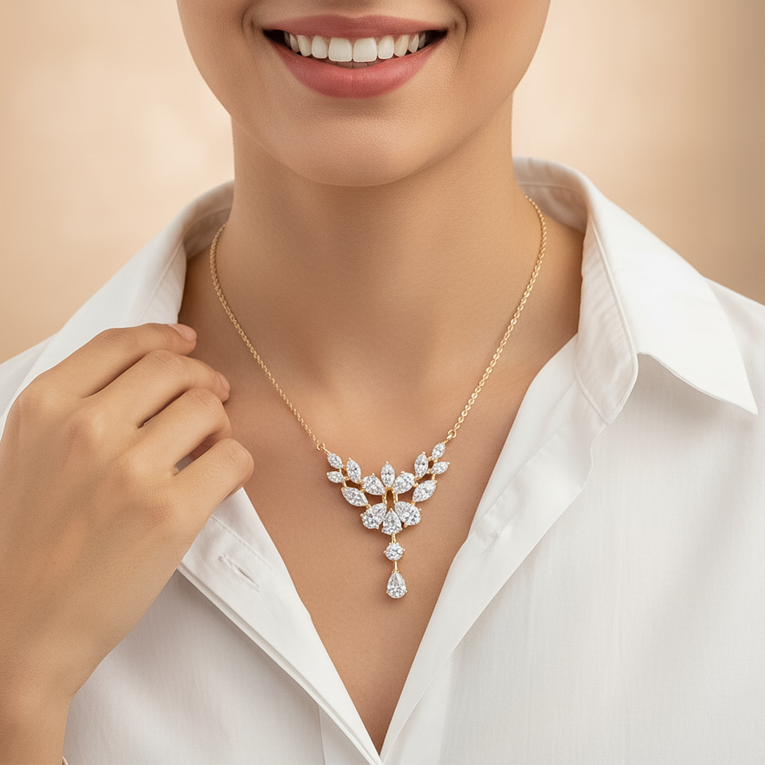 Teardrop CVD Diamond Pendant – 925 Silver