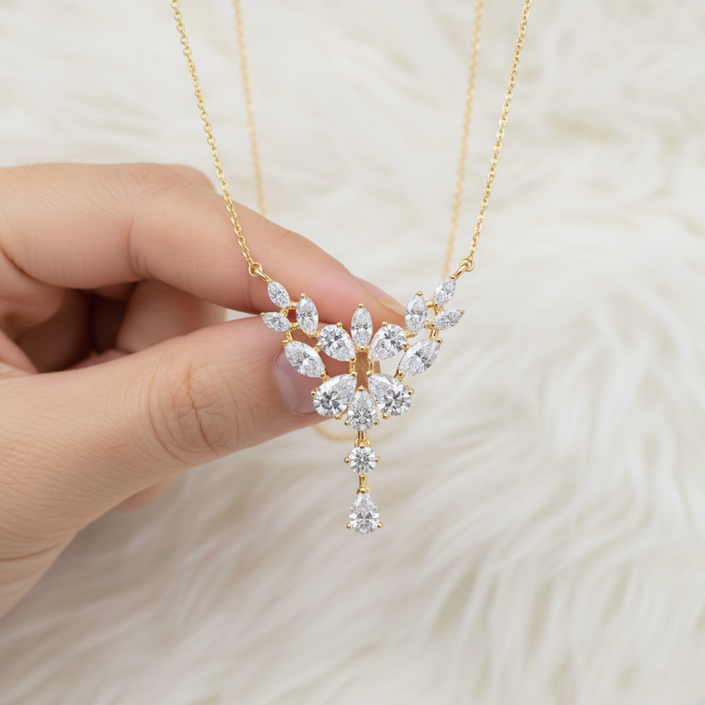 Teardrop CVD Diamond Pendant – 925 Silver