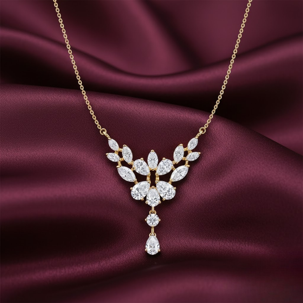 Teardrop CVD Diamond Pendant – 925 Silver