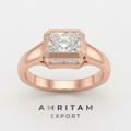 Lab-Grown Diamond Radiant Bezel Statement Men's Ring