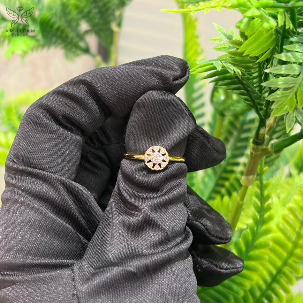 Lab-Grown Diamond Hexagon Cluster Ring