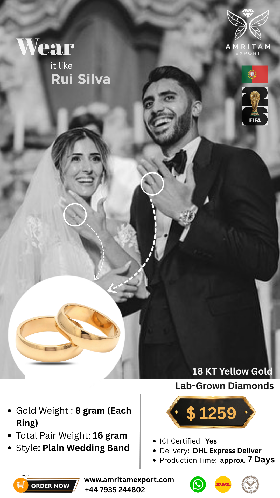 Plain Wedding Band Ring Set
