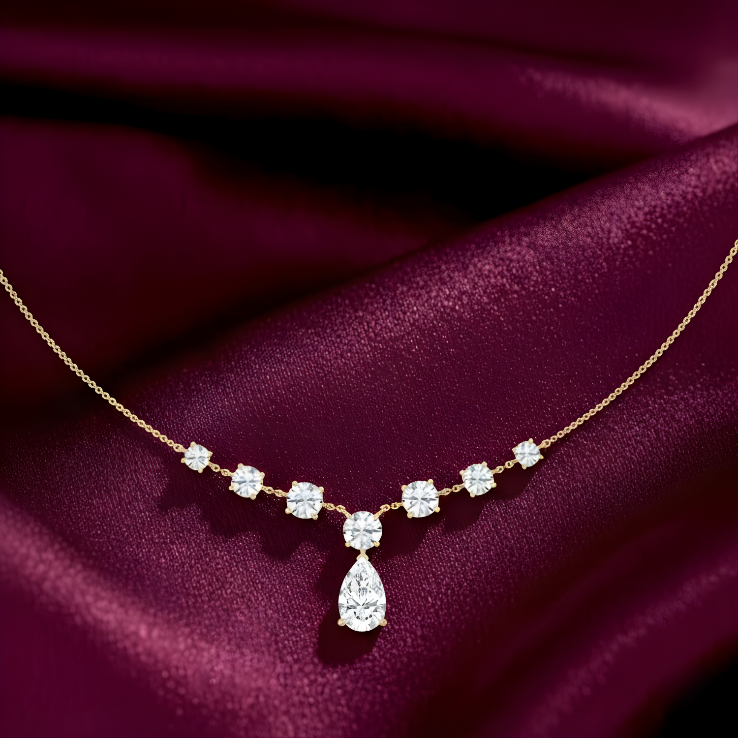 Pear Drop CVD Diamond Necklace – 925 Silver