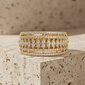 The Royal Majesty Multi-Row Round Diamond Statement Band