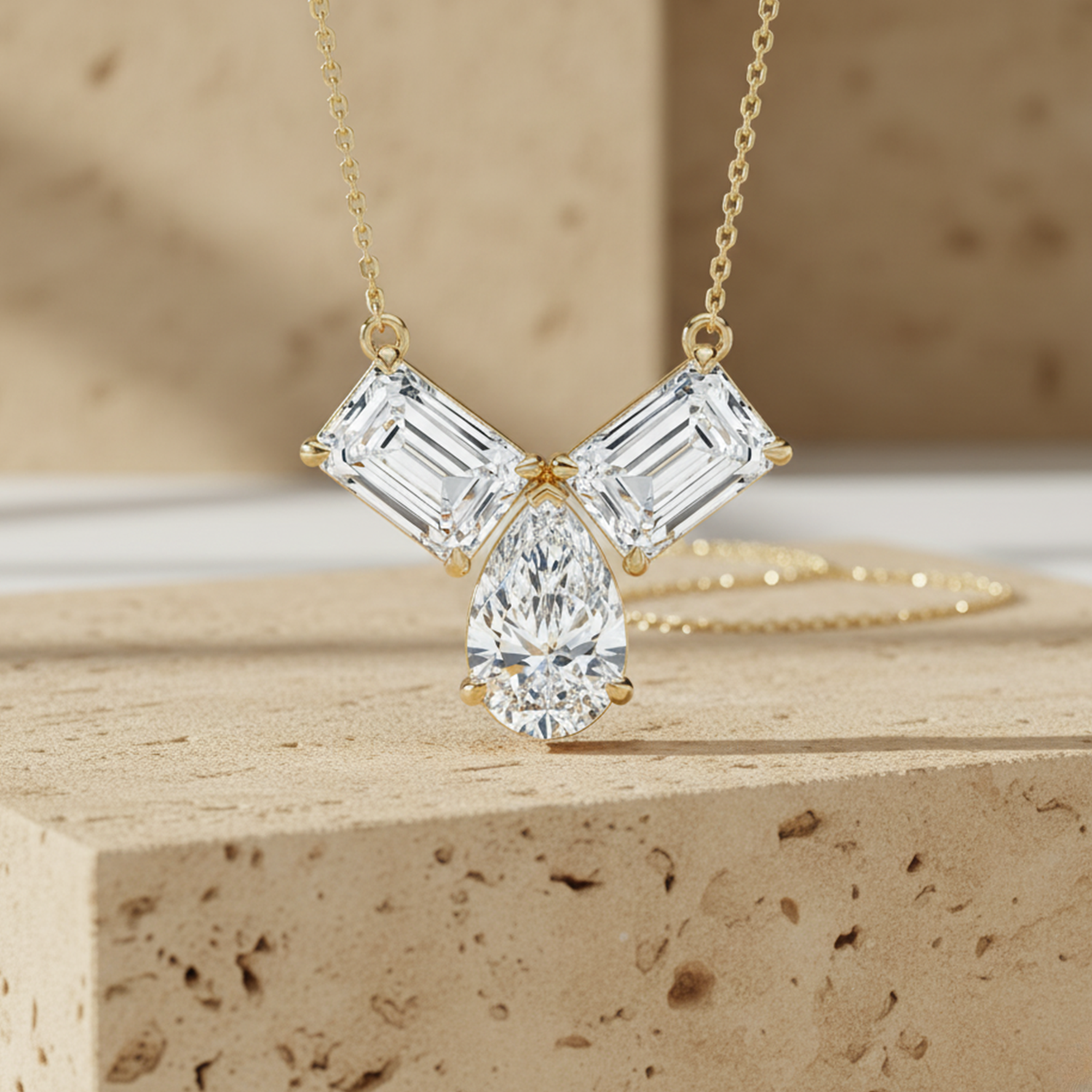 Pear Drop CVD Diamond Pendant – 925 Silver