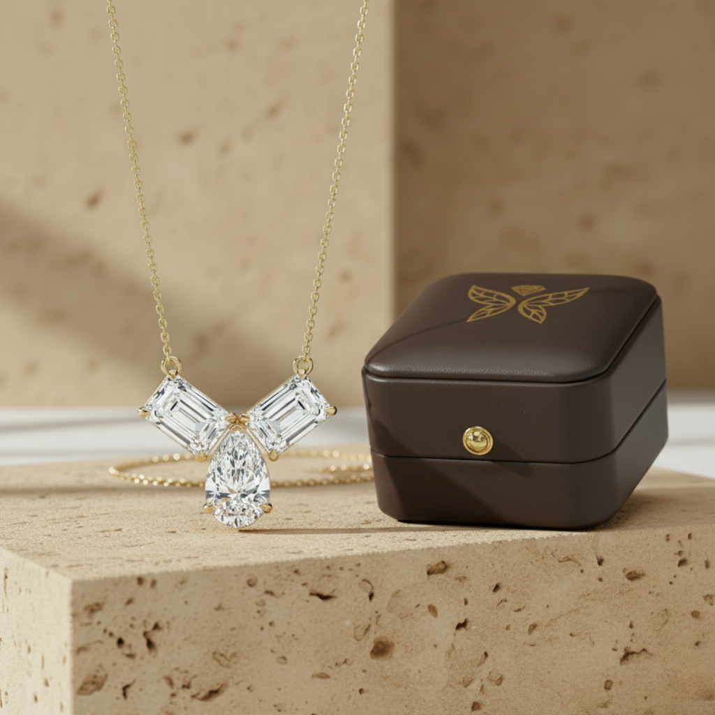 Pear Drop CVD Diamond Pendant – 925 Silver