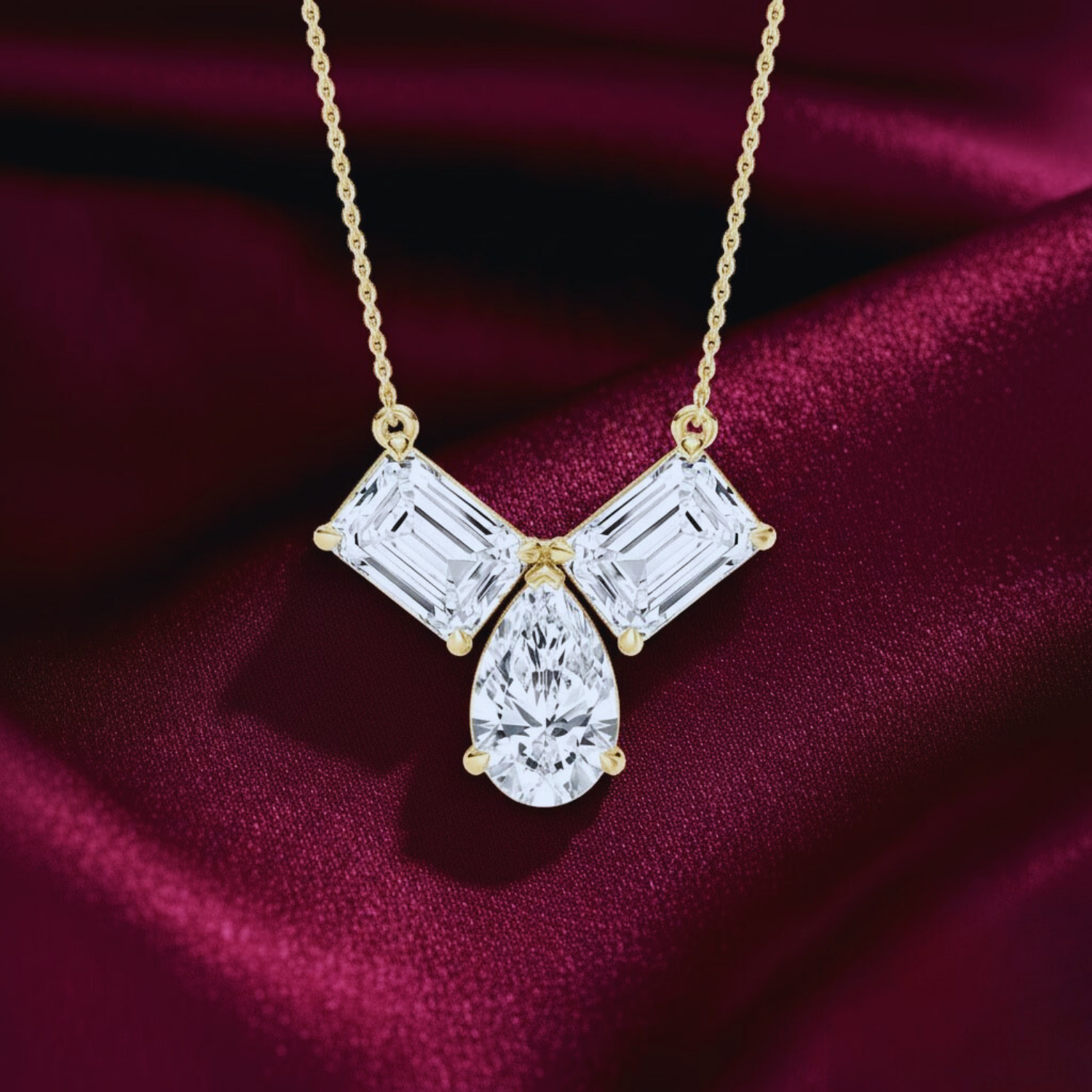 Pear Drop CVD Diamond Pendant – 925 Silver