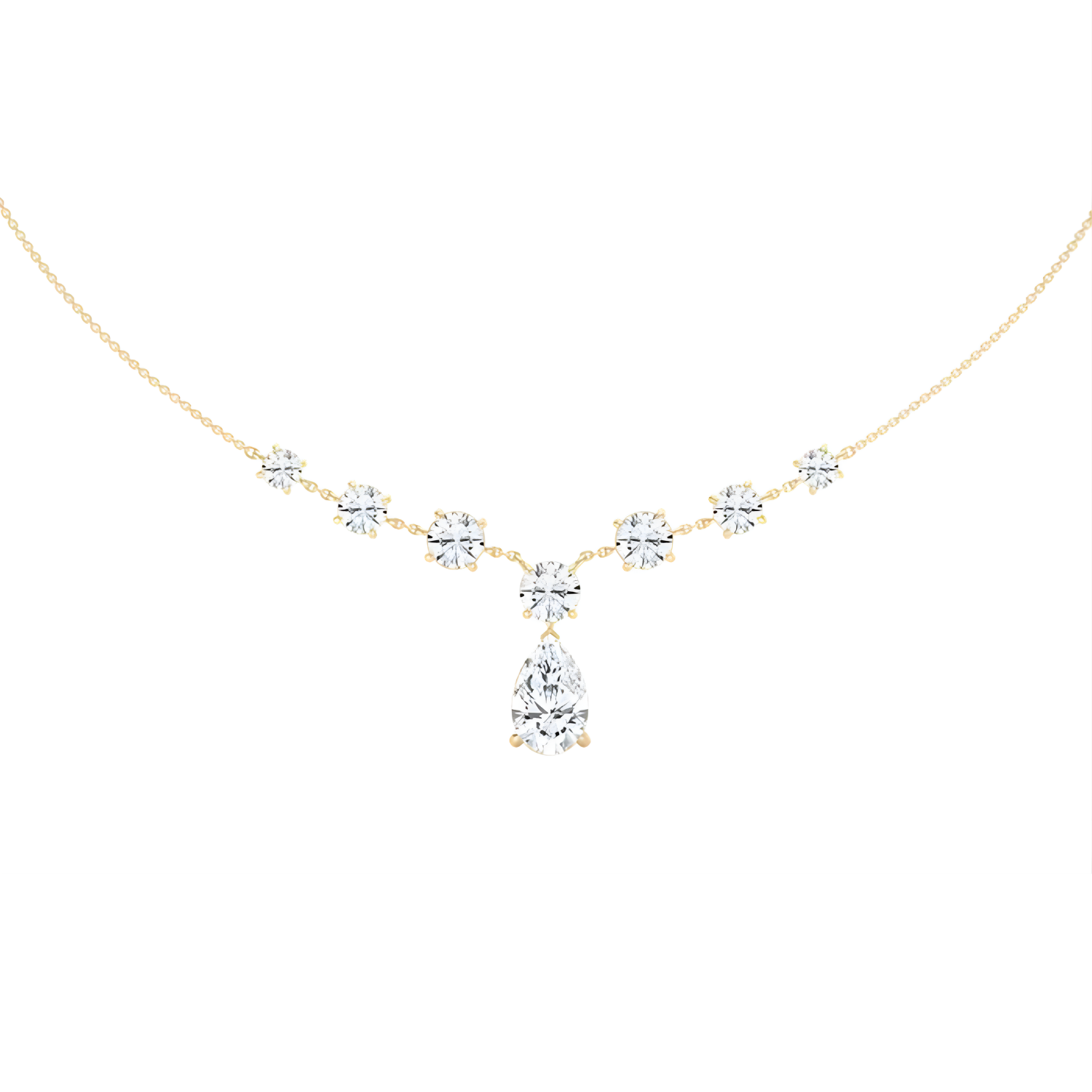 Pear Drop CVD Diamond Necklace – 925 Silver