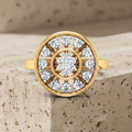 The Luminous Geometric Wheel Star Statement Ring