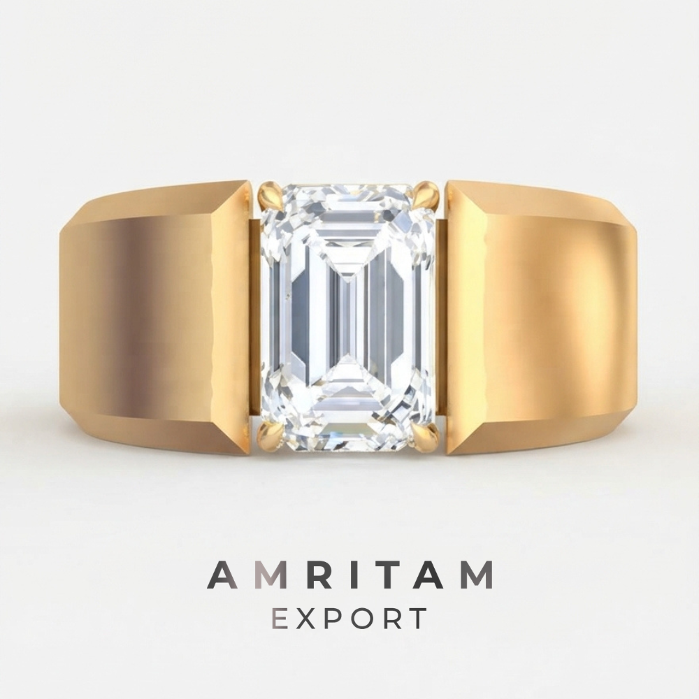 Lab-Grown Diamond Men’s Architectural Prong Ring