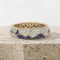 The Celestial Mosaic Diamond & Blue Sapphire Statement Band