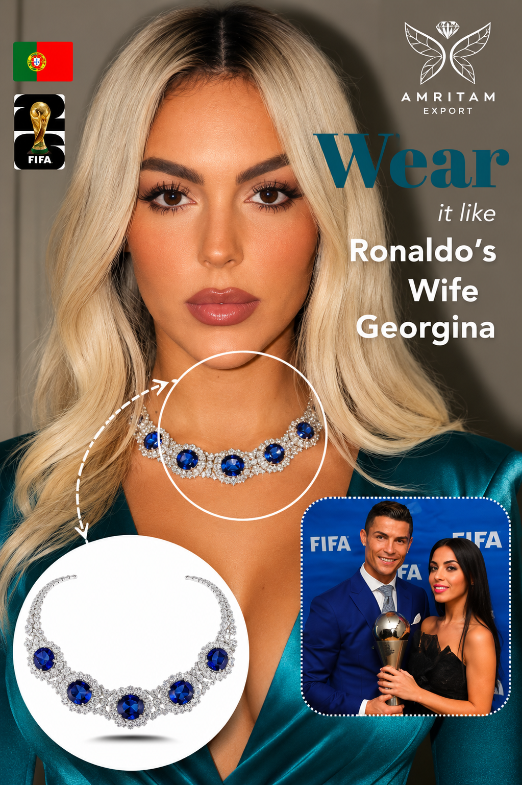 Blue Sapphire Diamond Statement Necklace