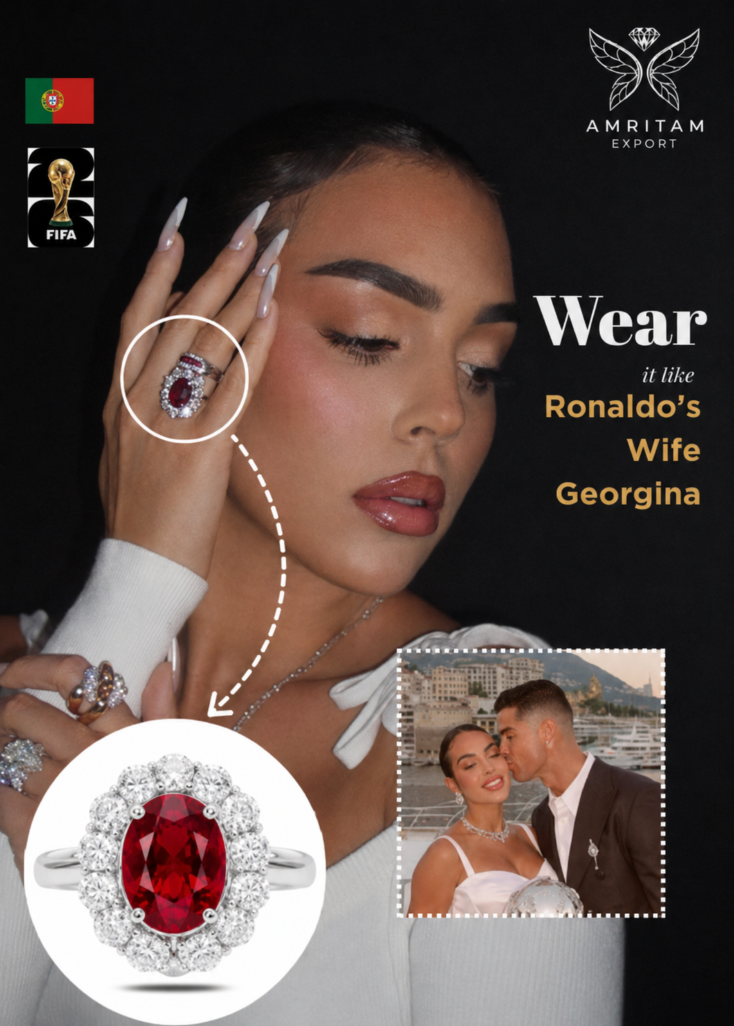 Ruby Halo Diamond Ring