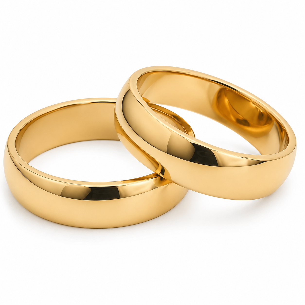 Plain Wedding Band Ring Set
