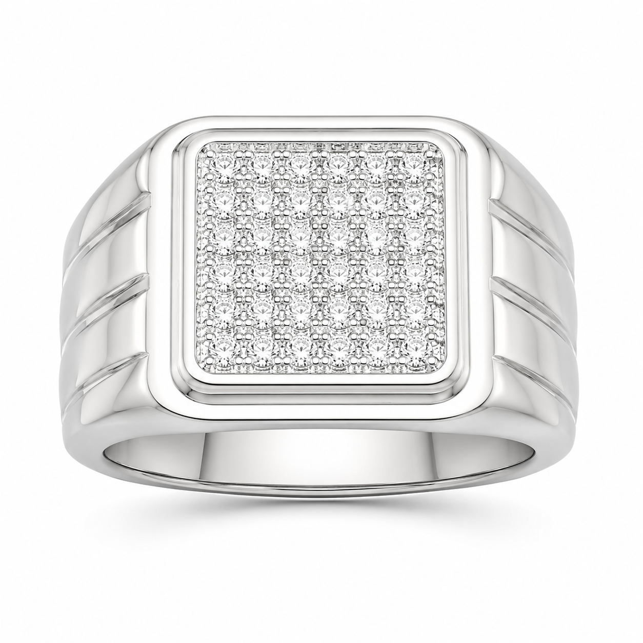 Diamond Square Signet Ring