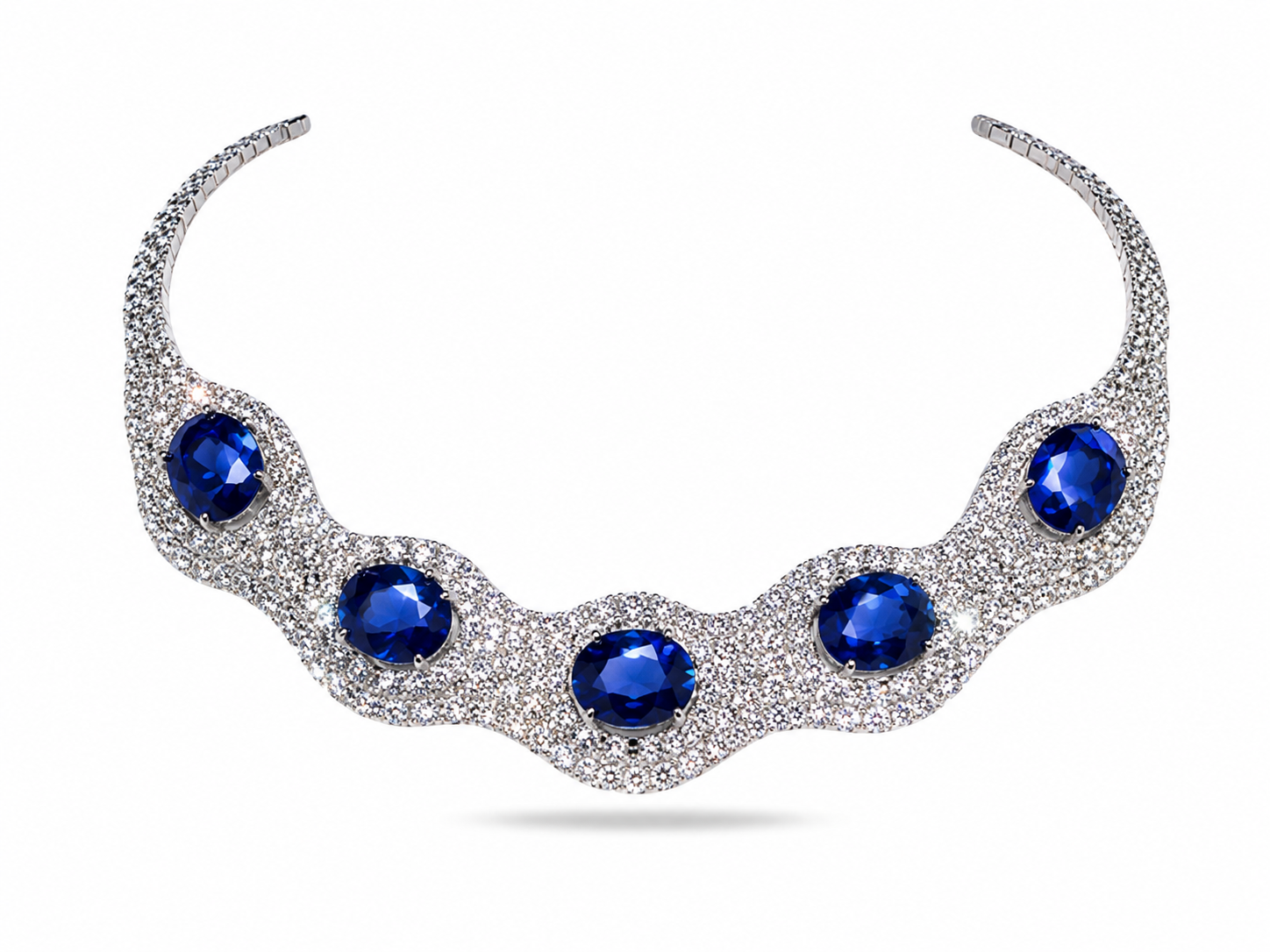 Blue Sapphire Diamond Statement Necklace