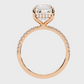Emerald-Cut Diamond Engagement Ring with Pavé Band in Rose Gold