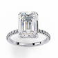 Emerald-Cut Diamond Engagement Ring with Pavé Band in Rose Gold
