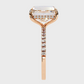Emerald-Cut Diamond Engagement Ring with Pavé Band in Rose Gold