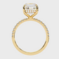 Emerald-Cut Diamond Engagement Ring with Pavé Band in Rose Gold