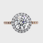 Round Halo Diamond Engagement Ring in White Gold