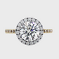Round Halo Diamond Engagement Ring in White Gold