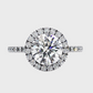 Round Halo Diamond Engagement Ring in White Gold