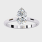 Marquise-Cut Diamond Solitaire Ring in Yellow Gold with White Gold Crown Setting