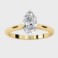 Marquise-Cut Diamond Solitaire Ring in Yellow Gold with White Gold Crown Setting