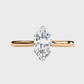Marquise-Cut Diamond Solitaire Ring in Yellow Gold with White Gold Crown Setting