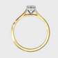 Marquise-Cut Diamond Solitaire Ring in Yellow Gold with White Gold Crown Setting