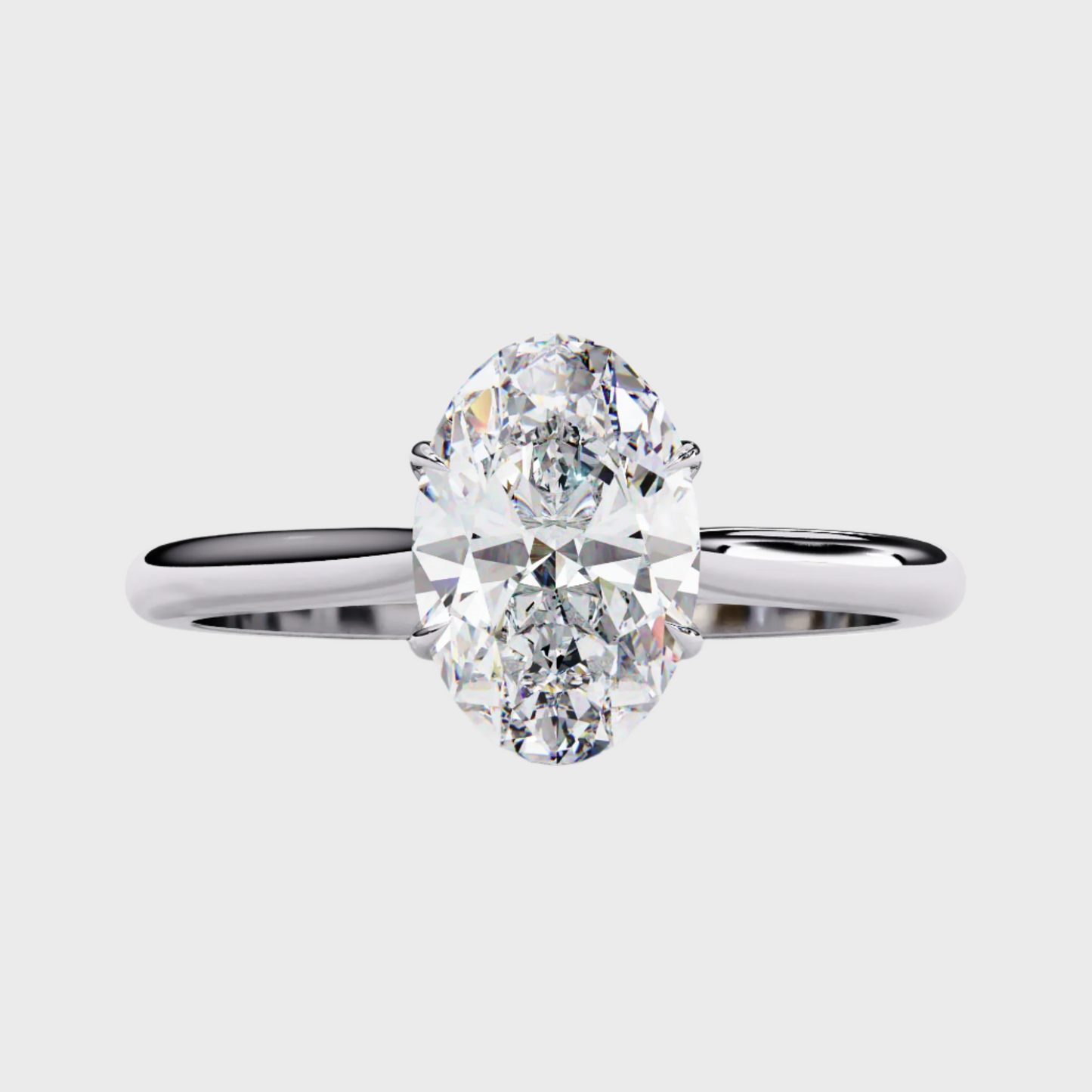 Oval-Cut Diamond Solitaire Engagement Ring in Rose Gold
