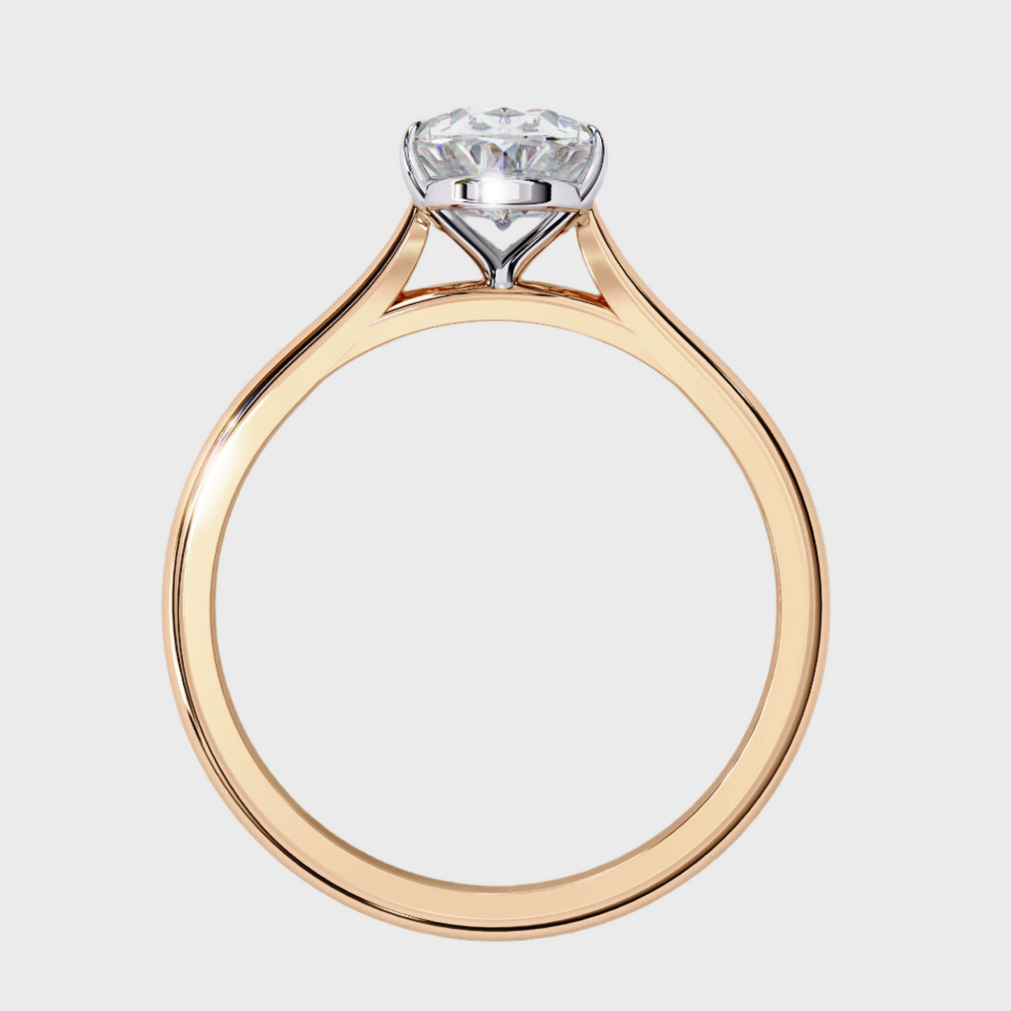 Oval-Cut Diamond Solitaire Engagement Ring in Rose Gold