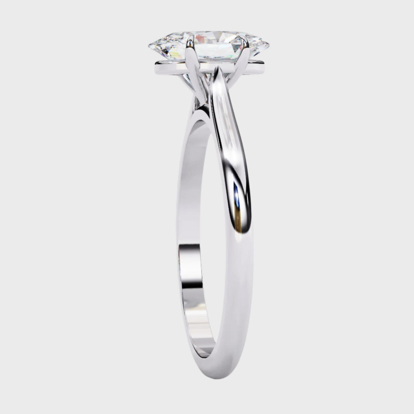Oval-Cut Diamond Solitaire Engagement Ring in Rose Gold
