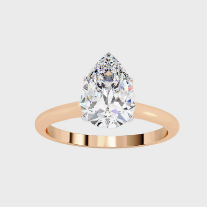 Pear-Cut Diamond Solitaire Engagement Ring in Platinum