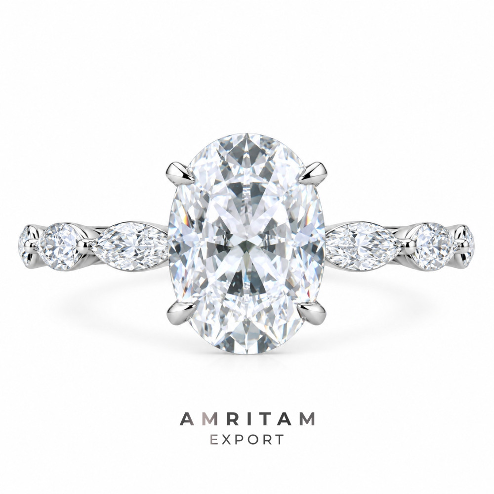 Lab-Grown Diamond Alternating Side-Stone Ring