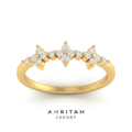 Triple Flower Yellow Gold Ring