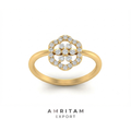 Lab-Grown Diamond Hexagonal Framed Cluster Ring