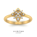 Lab-Grown Diamond Pear-Accent Geometric Cluster Ring