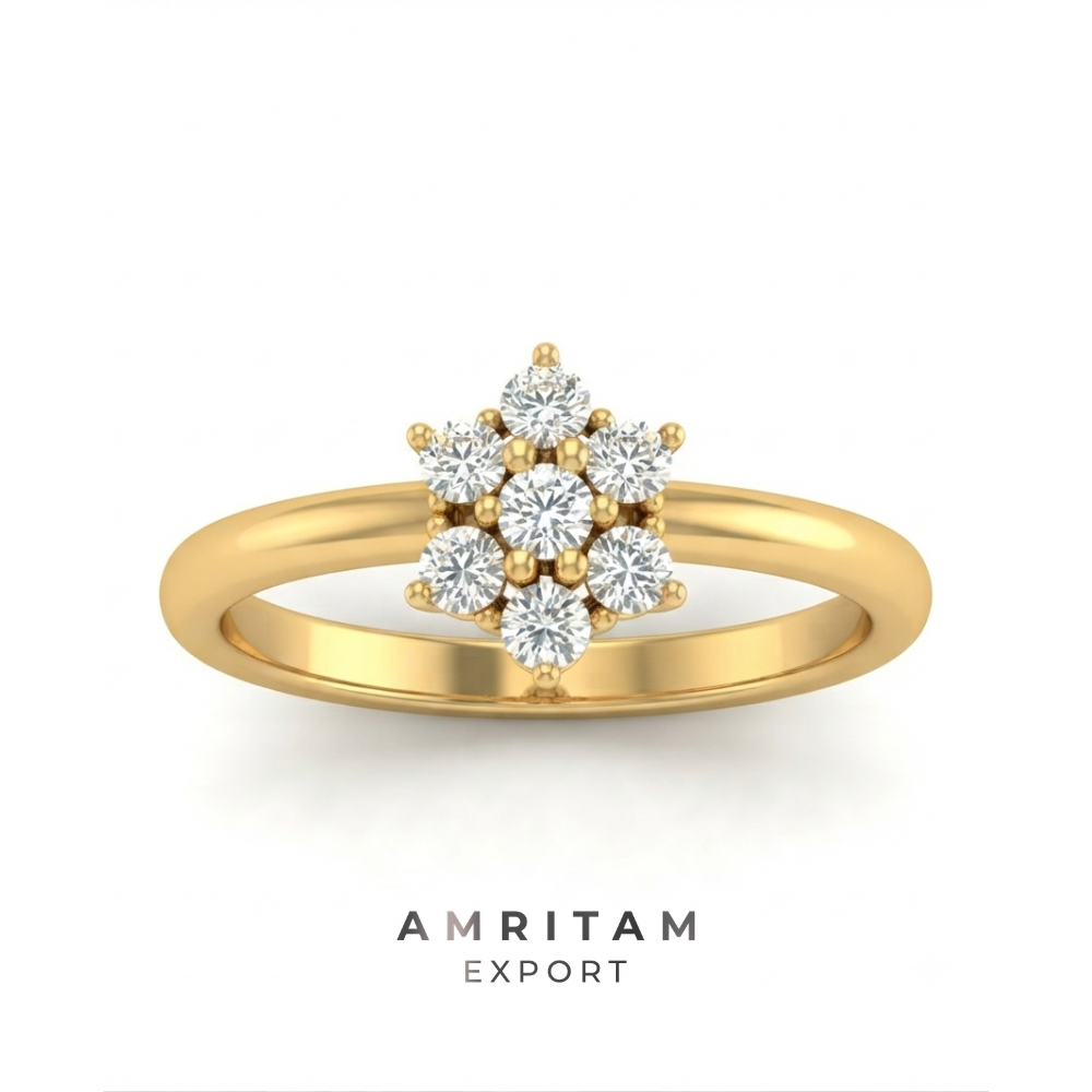 Lab-Grown Diamond Hexagonal Cluster Ring