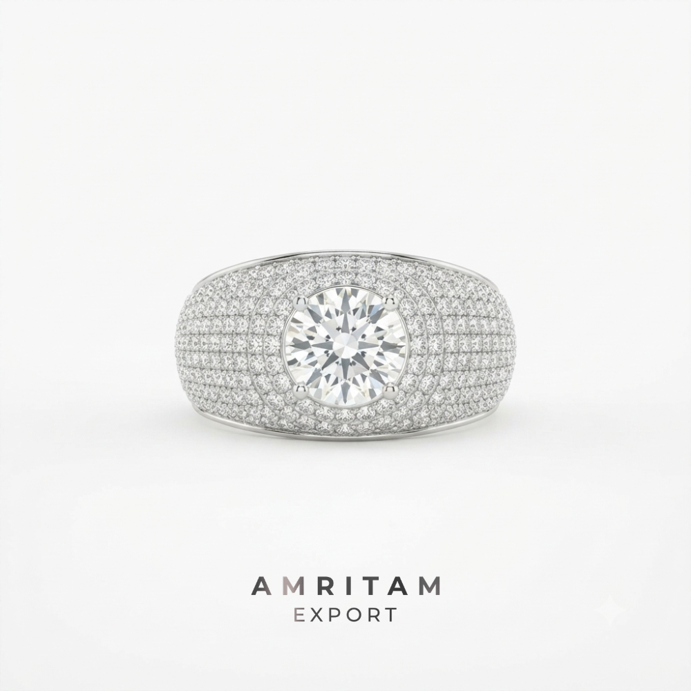 Lab-Grown Diamond Men’s Grand Multi-Halo Ring