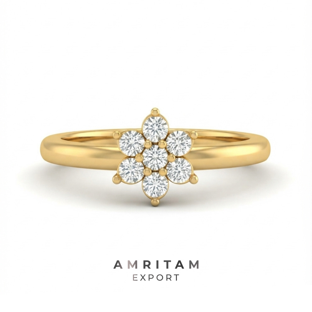 Lab-Grown Diamond Multi-Petal Floral Cluster Ring