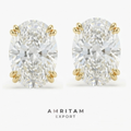 Oval Cut Double Prong Diamond Solitaire Stud Earrings